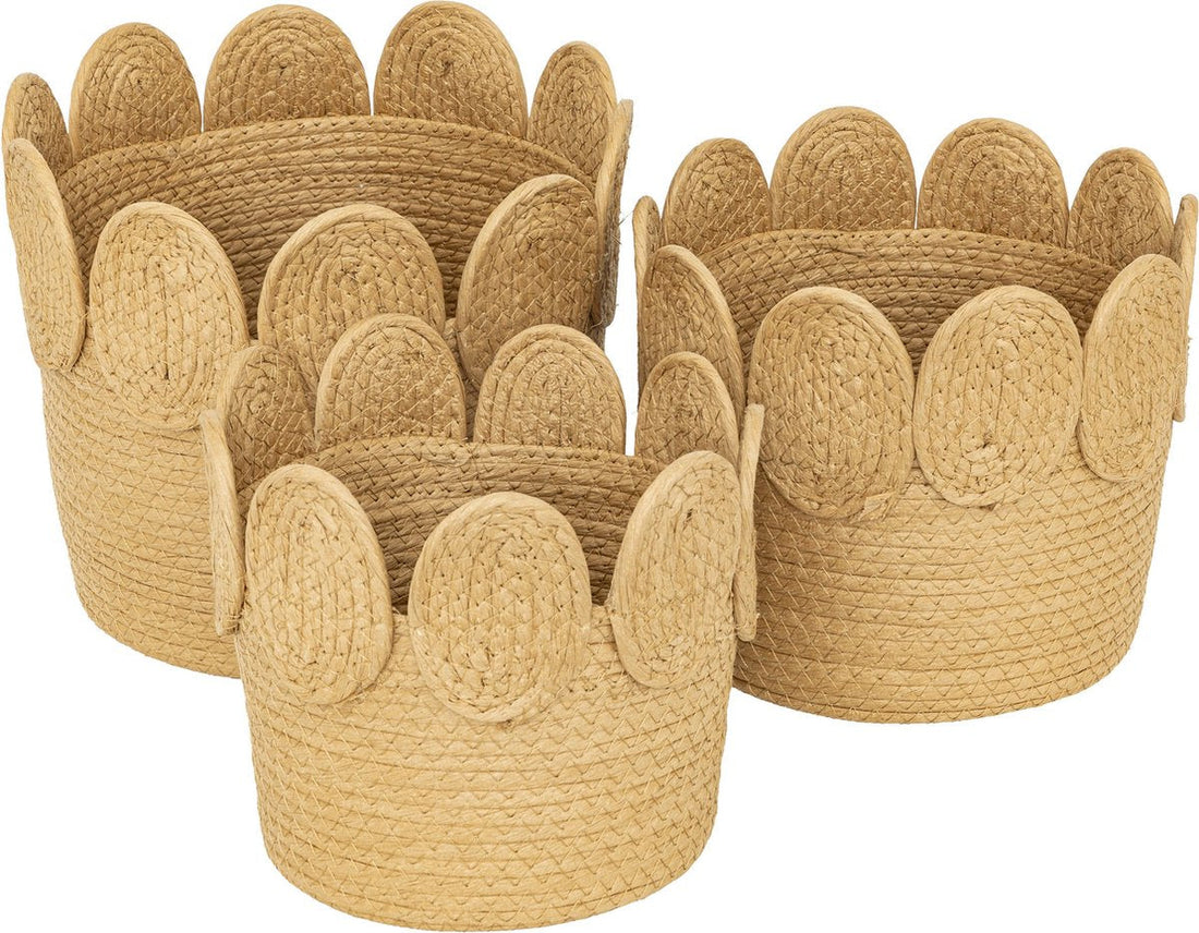 Atmosphera 3er-Set Körbe - Ø 22 / 26 / 29 cm - Beige