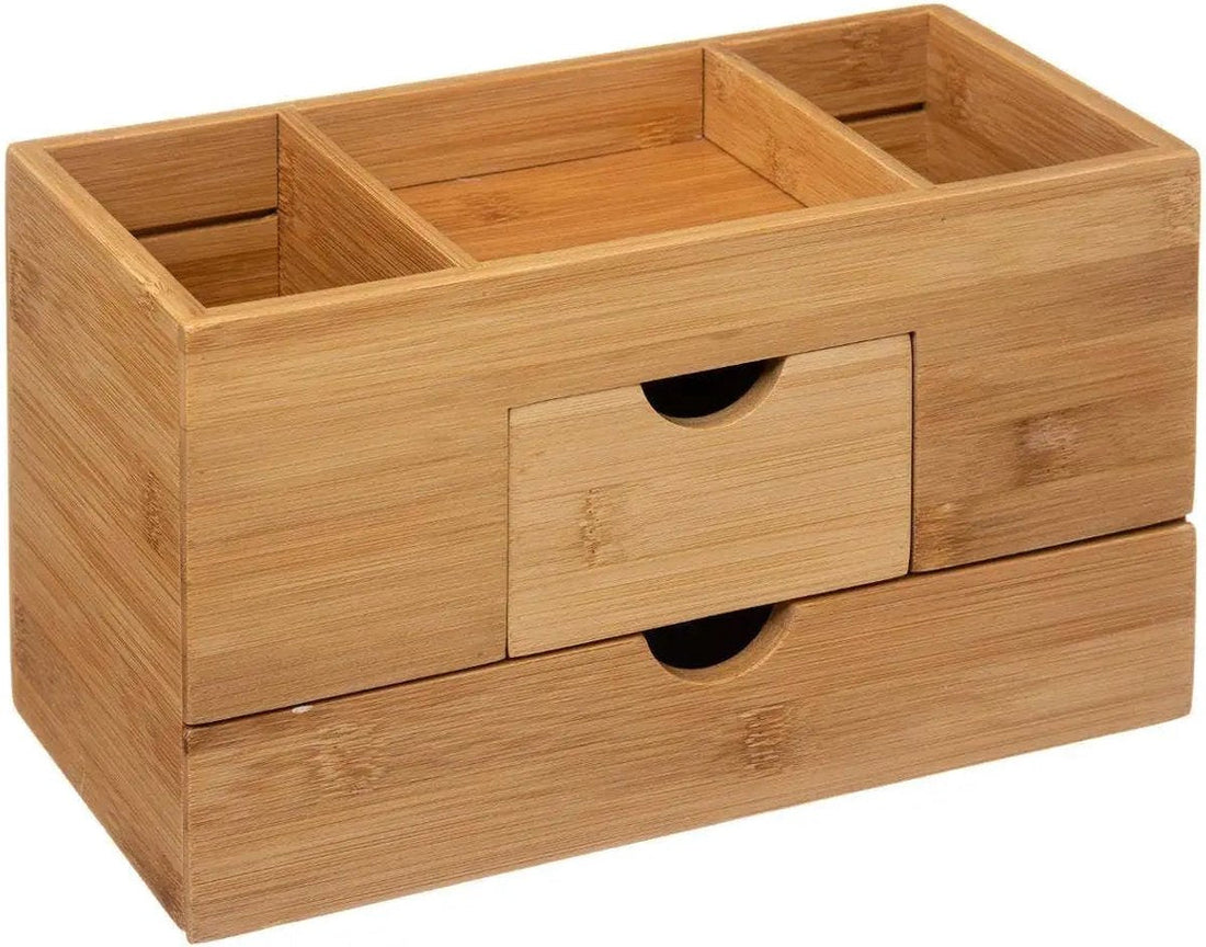 5Five Makeup / Jewelry Organizer - Bamboo - 2 Drawers and 3 Compartments