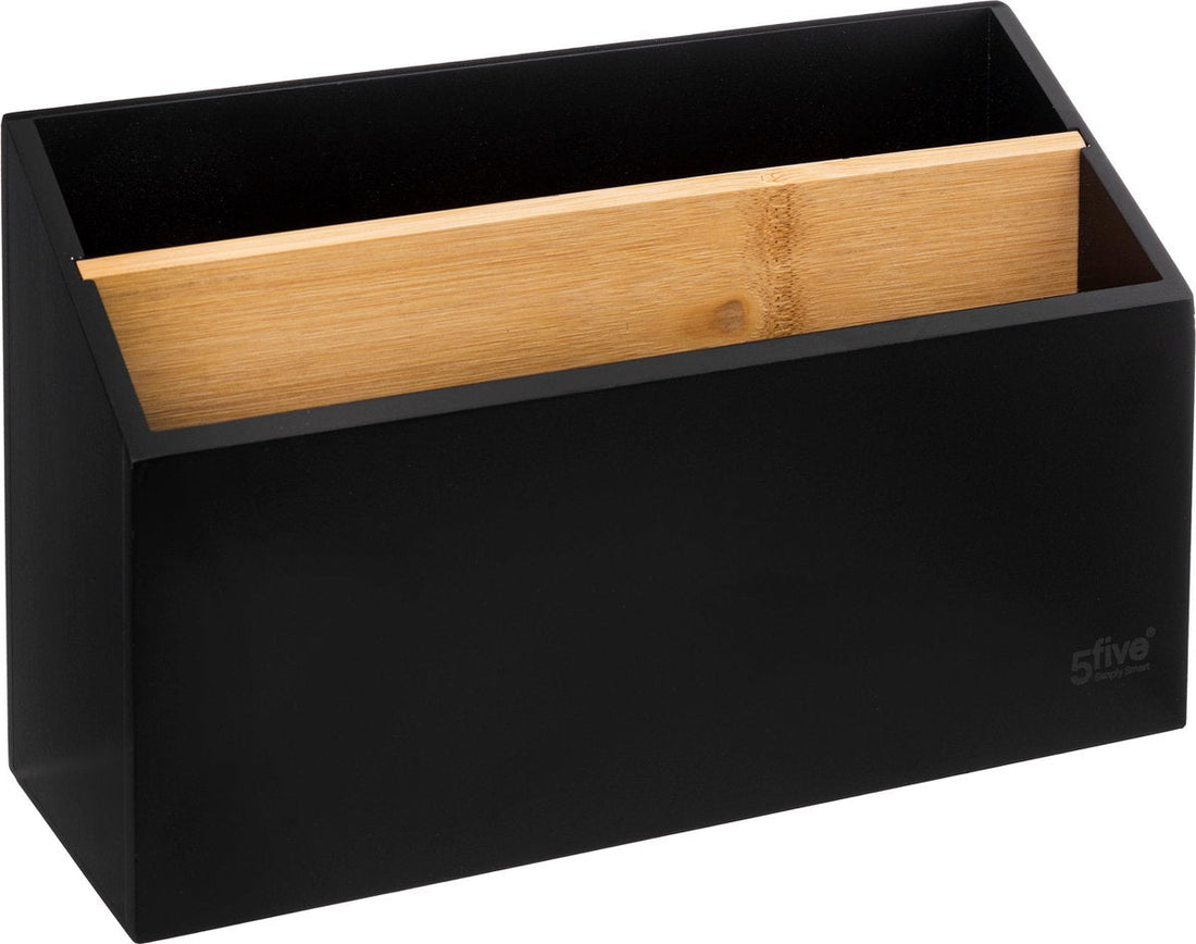 5Five Bava Schreibtisch-Organizer - 25 CM - Bambus - Schwarz
