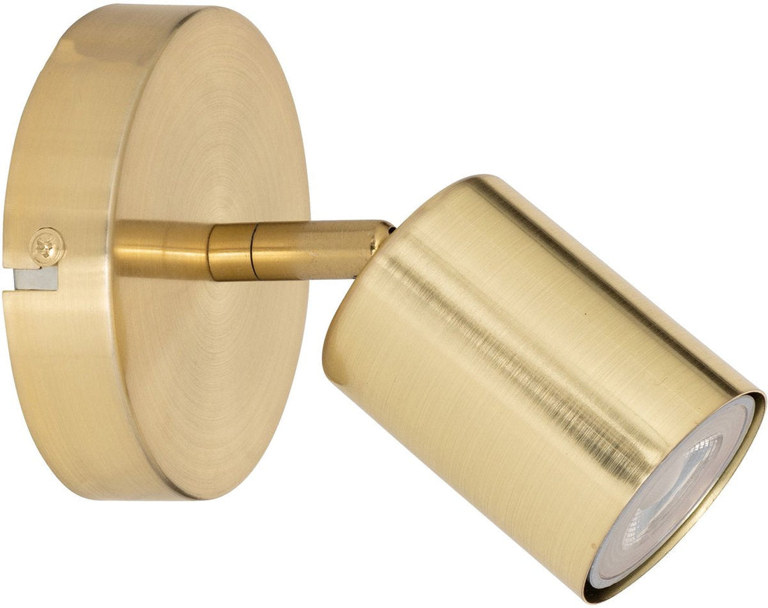 Atmosphera Vico wandlamp goud – draaibare wandspot van staal, Ø 10 x 14 cm