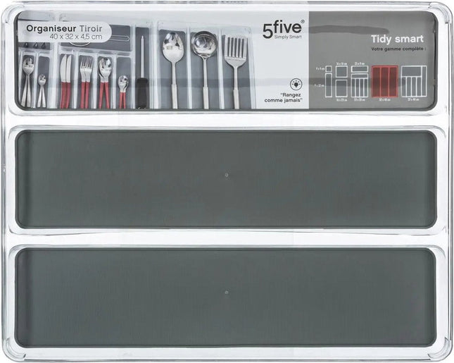5Five bestekbak Tidy Smart 3-vaks – keukenorganizer met anti-slip inzet