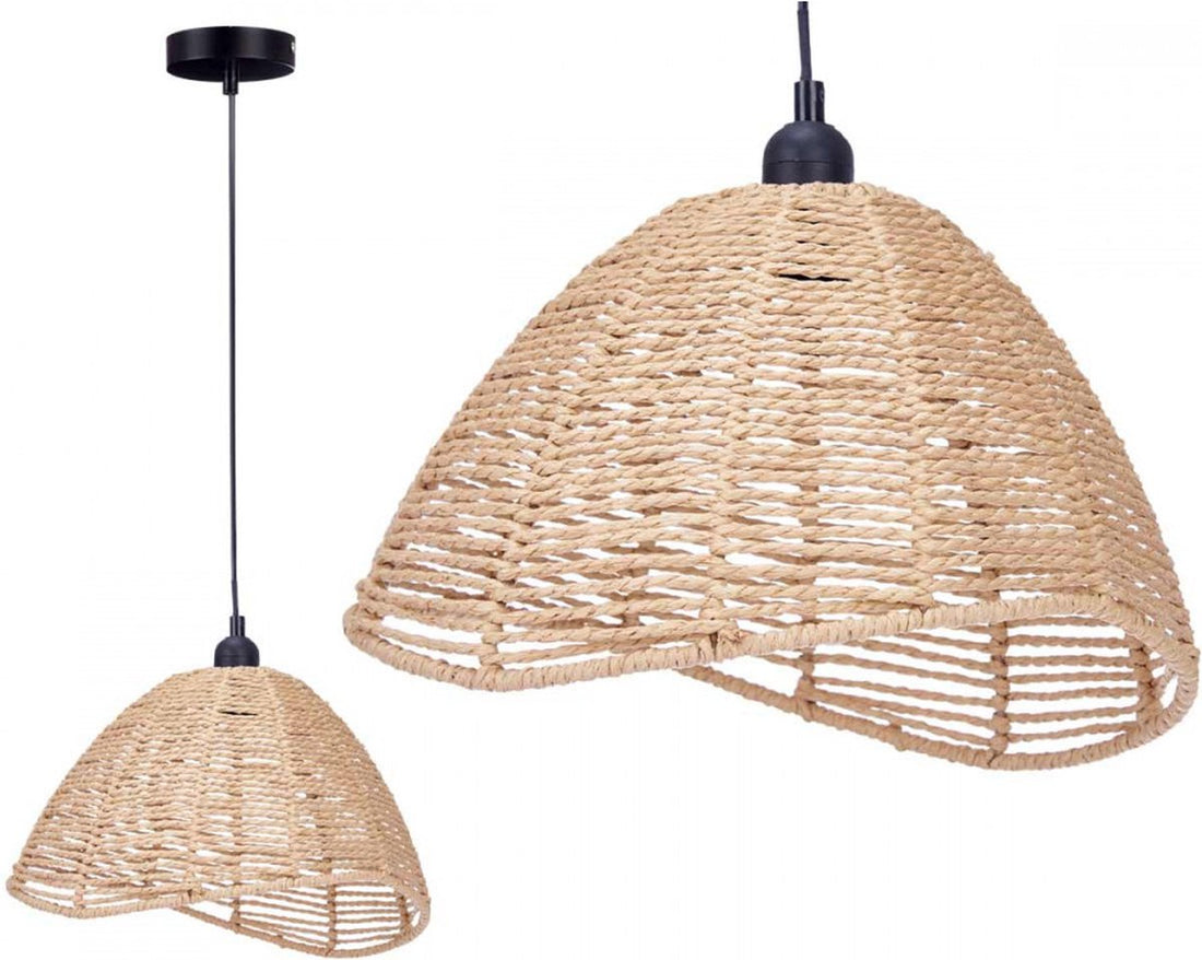 Cone-shaped Pendant Light - Rattan - Natural - 30 x 34 x 20 cm - GiftDecor