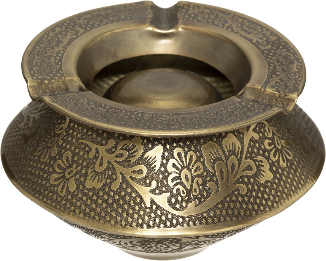 Atmosphera asbak van ijzer, goudkleurig – Ø 12 cm, hoogte 7,5 cm