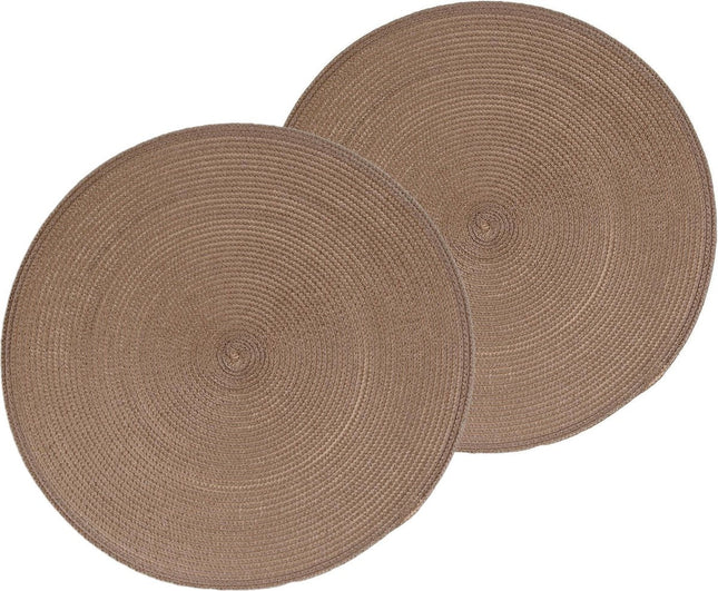 Secret de Gourmet ronde placemats taupe, set van 10 – kunststof, Ø 38 cm