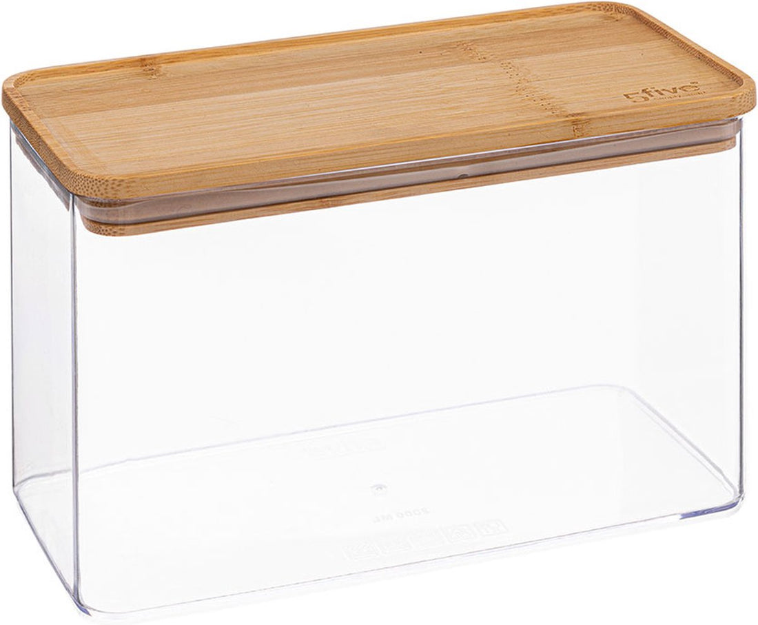 5Five - Keuken voorraadpot - Berlino - kunststof / bamboe - 1000 ml