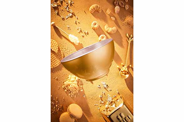 Soepkom Neo Gold 50 cl – glazen kom met gouden design – foto 3