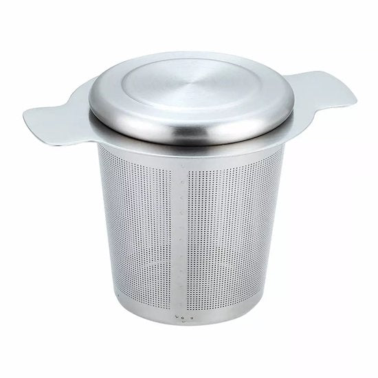 Kinghoff KH1650 Tea Infuser with Lid - High-quality 18/10 Stainless Steel Tea Strainer - Ø 7.5 cm