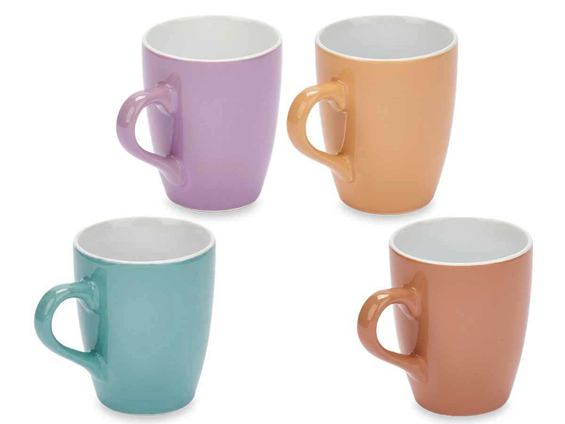 Set aus 4 bunten Keramikbechern - 360 ml