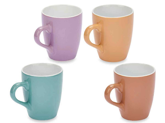 Set aus 4 bunten Keramikbechern - 360 ml