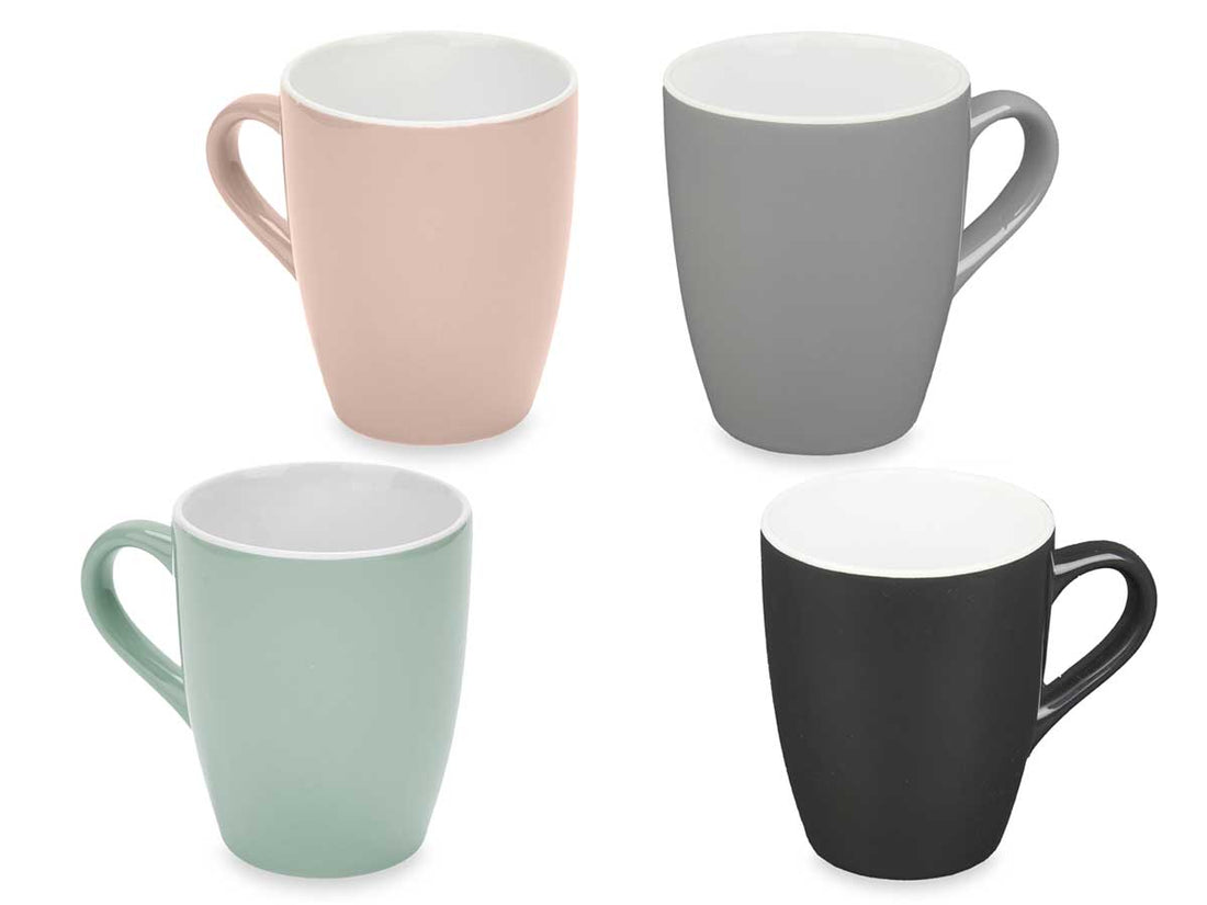 Set aus 4 Keramikbechern – 360 ml in modernen Farben