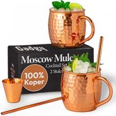 Moscow Mule mokken set van 2 – koperkleurig RVS, gehamerd, 47 cl – foto 5
