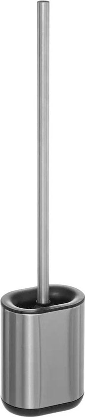 5Five WC- / toiletborstel met houder plat - RVS - polypropyleen siliconen kunststof - 53 cm