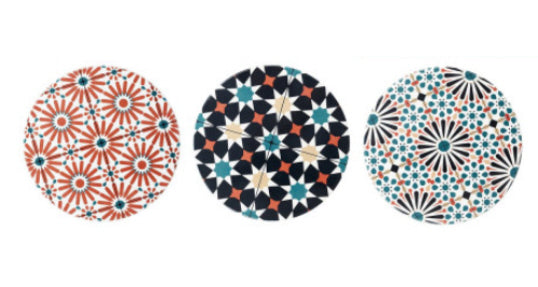 Keramische mozaïek onderzetter – rond Ø 20 cm, zwart, bruin of multicolor – foto 2