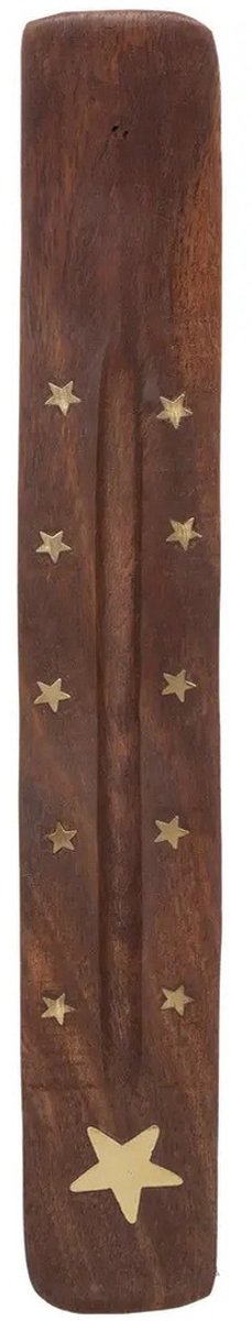 Atmosphera wierookhouder plankje Chi – hout met gouden oosterse details, 25 cm
