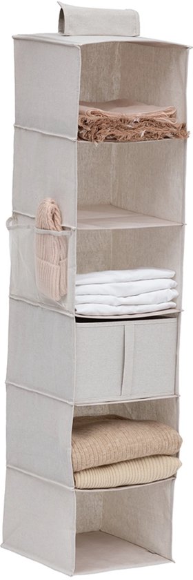 Kledingkast hang organizer 10-vaks Five® - Dressy + - Beige