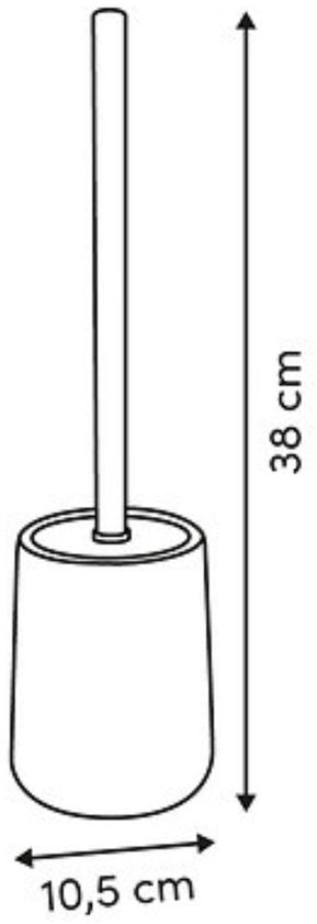 Strio Toilet Brush Tall - 39 cm Ceramic - Wheat - Toilet Brush - Standing - Ceramic - Yellow stripes - Freestanding Toilet Brush