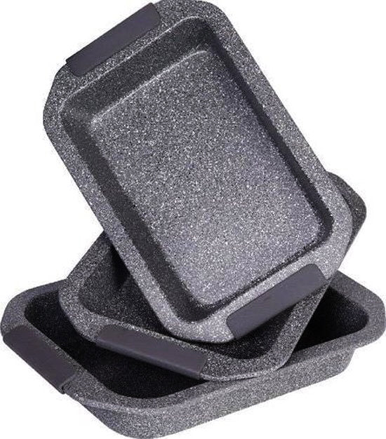 3-piece Granite roasting pan - Oven dish Roasting tray