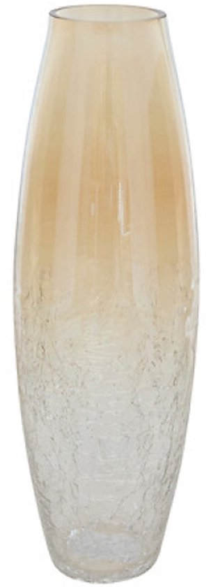 Vase - Vase à fleurs - Vase en verre - Set de 2 - Verre craquelé - Décoration d'intérieur de luxe - 25 cm et 39 cm de hauteur - Transparent