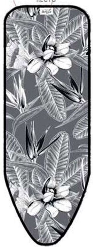 5Five - Bügelbrettbezug - Grau - Blumenmuster - 140 x 55 x 0,50 cm