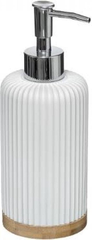5Five Distributeur de savon - pierre artificielle - blanc - 270 ml - rechargeable - toilettes / salle de bain / WC