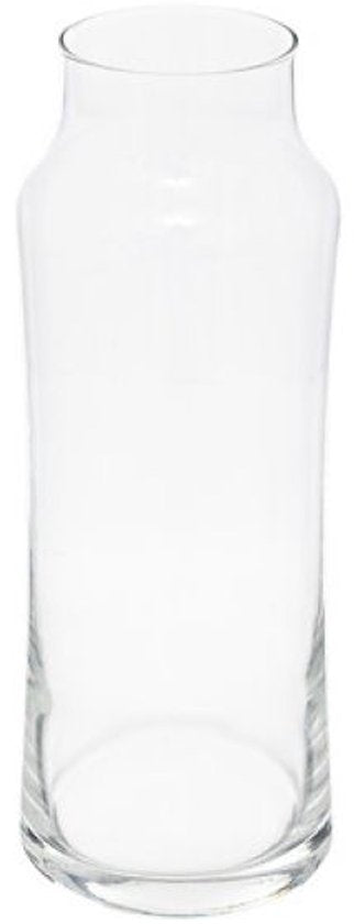 Ausschankkaraffe - Glaskaraffe für Wasser - Schlanke Karaffe für Quellwasser - Transparentes Glas - 2er-Set - Schlank und rund - 1 l - 25 cm hoch