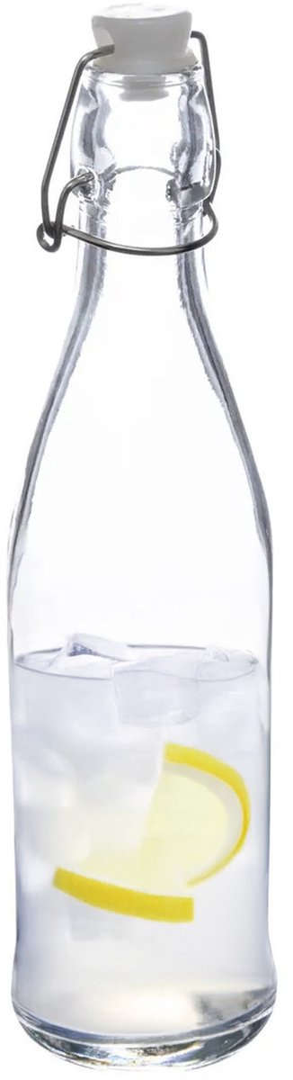 5Five Bouteille à fermeture mécanique / bocal - verre - transparent - hermétique - 0,5 litre - bouteille d'eau - limonade