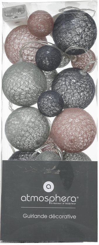 Atmosphera String Lights - 20 illuminated spheres - multi-colour mix - 210 cm - batteries