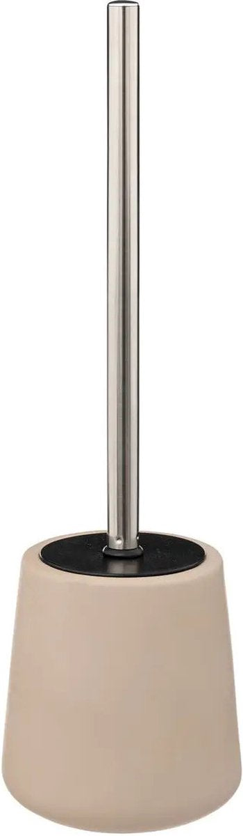 5Five Brosse de toilette avec support - polyrésine / métal - beige - 40 cm