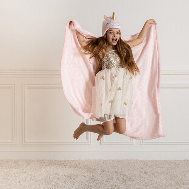 Atmosphera - Throw - With Hood - Unicorn - Pink - 100 x 140 cm