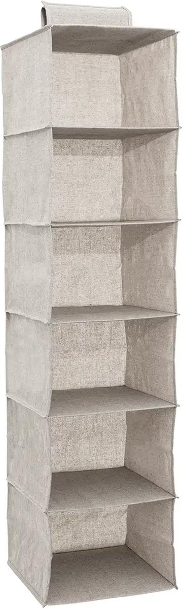 5Five kast organizer - hangend - 6 vakken - 30 x 30 x 120 cm - beige