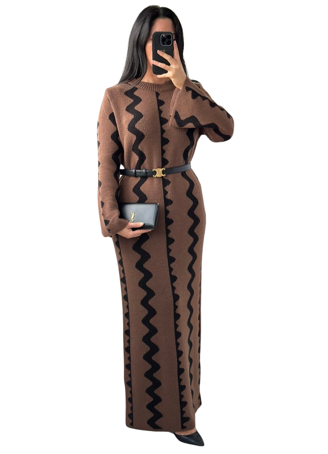 Sara Dress – gebreide jurk met zigzagpatroon, in vijf kleuren – foto 3