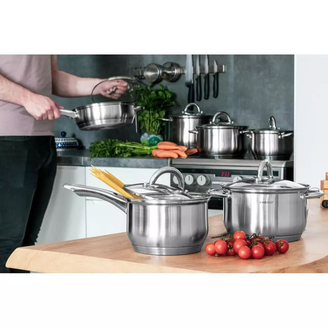 Kinghoff 4447 cookware set - 6-piece - Stainless steel - All heat sources