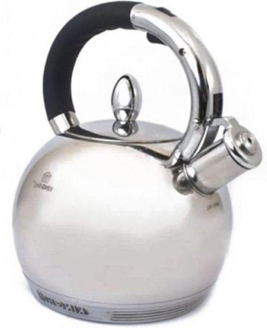 Kinghoff KH3777 - Bouilloire sifflante - Acier inoxydable - 3,0 litres - Bouilloire