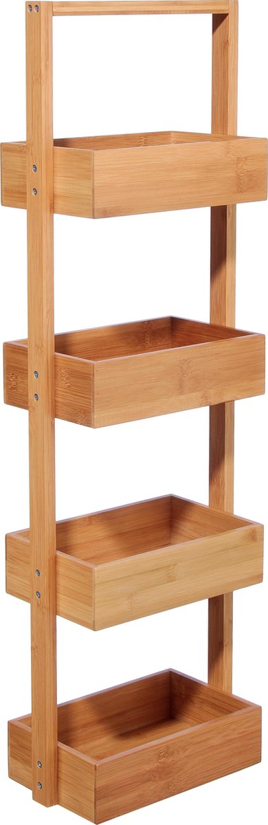 5Five Shower rack/bathroom rack - bamboo - 4 tiers - 25 x 16 x 88 cm
