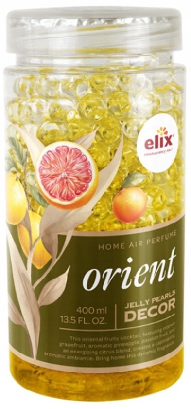 Elix - Jelly Pearls Geurparels - Luchtverfrisser - Gel Air Freshener - voor Interieur & Auto - Geurkorrels met Essentiële Oliën - Langdurige - 400 ml - Orient
