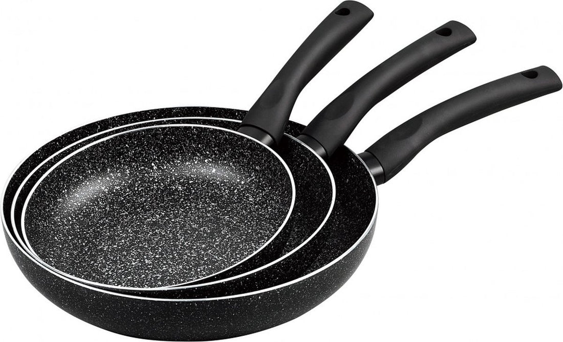 Kinghoff 1562 - 3-piece pan set - black marble - Ø20 / 24 / 28 cm
