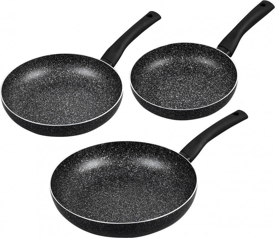 Kinghoff 1562 - 3-piece pan set - black marble - Ø20 / 24 / 28 cm
