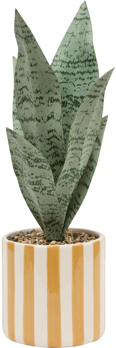 Atmosphera Artificial Sansevieria Chéri Plant with ceramic pot - Ø12xH38 cm - Orange