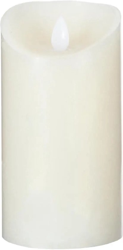 Atmosphera led stompkaars wit, warm licht, 10 x 20 cm
