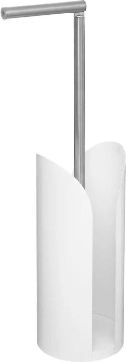 5Five toiletborstel met houder en staande toiletrolhouder – set, wit – foto 3