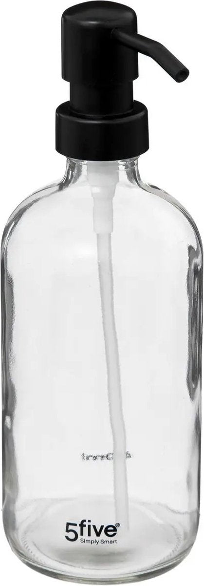 5five Glass soap pump/soap dispenser - transparent - 450 ml