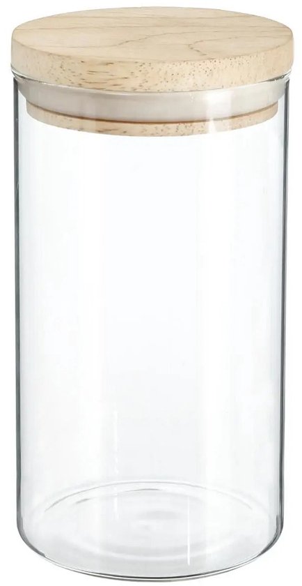 Secret de Gourmet - Kitchen storage jars / canisters - glass / wood - set of 4 - 600 and 1000 ml