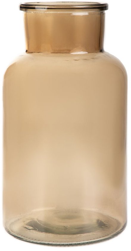 Homla - Tenno Bloemenvaas - Decoratieve Vaas - Modern Design - Groot Glazen Vaas voor Droogbloemen & Boeket- Scandinavisch Interieur - Stijlvolle Woonaccessoire - Ø14,5 x 25,5 cm - Beige
