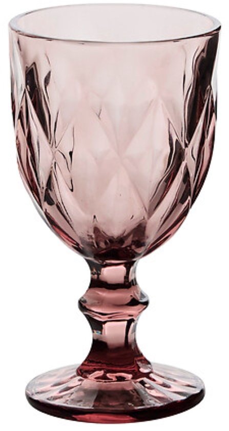 Verres - Verre à cocktail - Set de 6 - Verres - Design élégant - Pour le vin & occasions festives - Lavable au lave-vaisselle - 235 ml - Rose