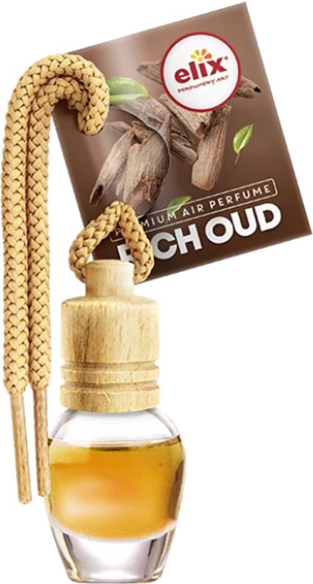 Elix Rich Oud autoparfum – houten geurhanger voor auto en huis, 8 ml – foto 2