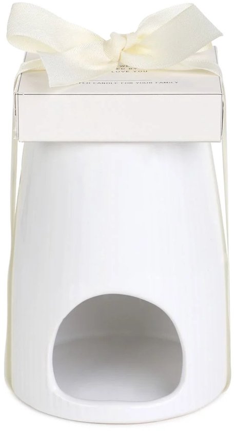 Homla - Fires Wax Burner - Aroma Burner - Including Scented Wax - Fragrance Diffuser - for Living Room & Bathroom - Decoration Gift - Ceramic with Fresh Linen Wax - White