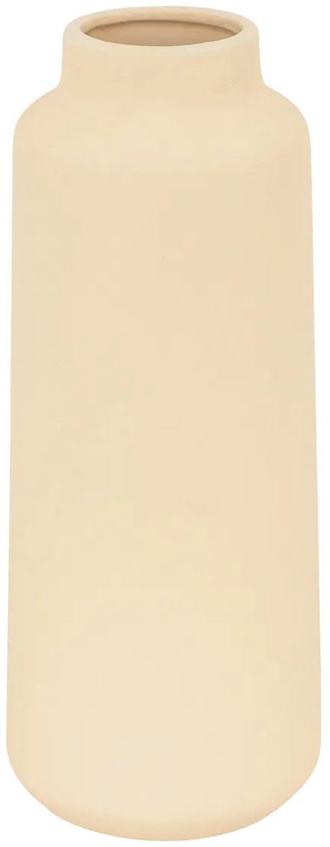 Atmosphera Blumenvase Emporor - mattbeige - Keramik - D12 x H30 cm - Stiele und Blumensträuße
