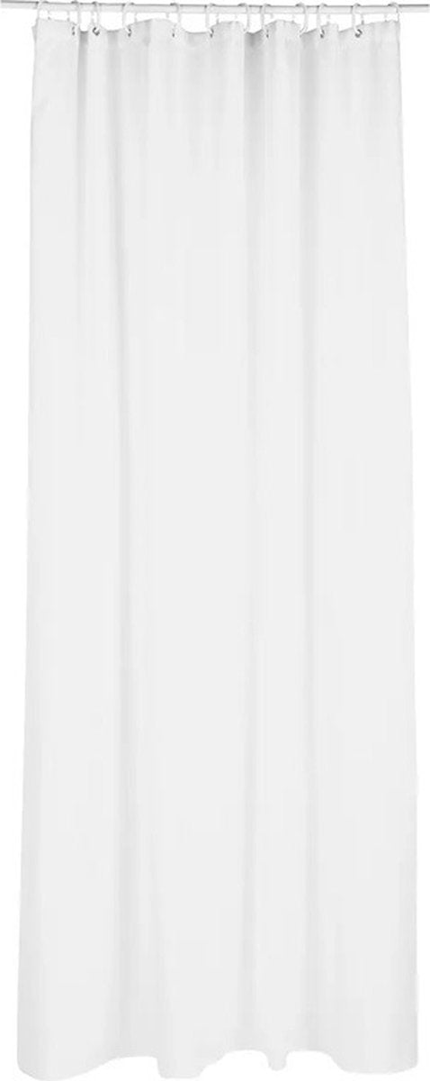 5Five douchegordijn wit van polyester – 180 x 200 cm, met 12 ringen