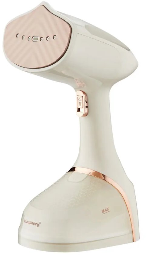 Klausberg - Kleidungsdampfer - Handdampfer - Textilglätter - Vertikaldampfer - Dampfbügeleisen - Für Kleidung und Textilien - 400 ml - 1500W - Beige