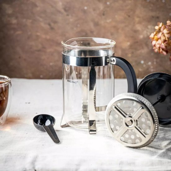 Kinghoff KH4838 Teapot - Glass Pot with Stainless Steel Infuser - 0.8 Liters - Dishwasher Safe - Glass